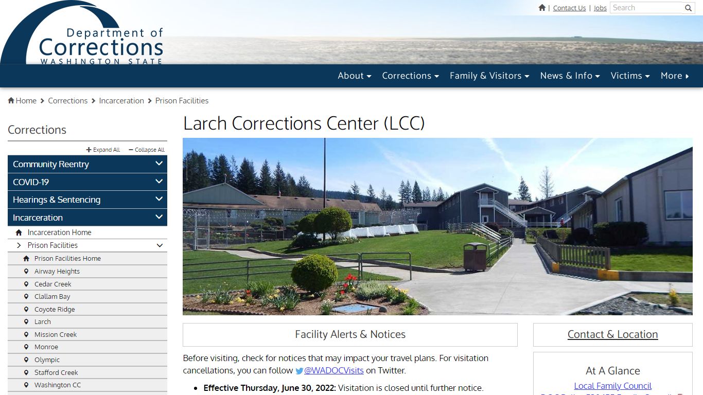 Larch Corrections Center (LCC) - Washington State Department of Corrections